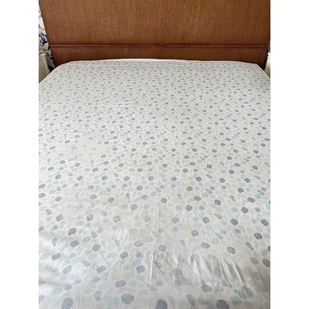 Set 3 Queen Sea Shell Flat Sheet + 2 Qu Pillowcases 60% PIMA COTTON Ocean Summer - Picture 12 of 14